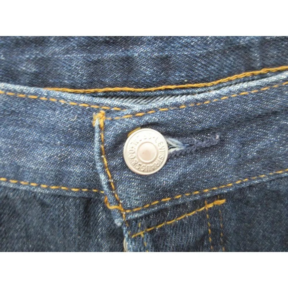 Levi's 501 Mens Jeans 34x32 Dark Wash Denim Button Fly 00501-0115